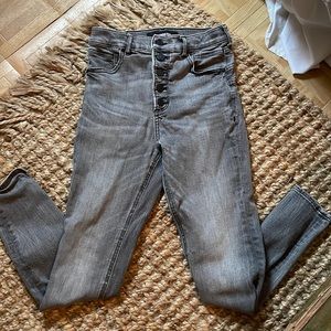 Gray high rise stretch jean